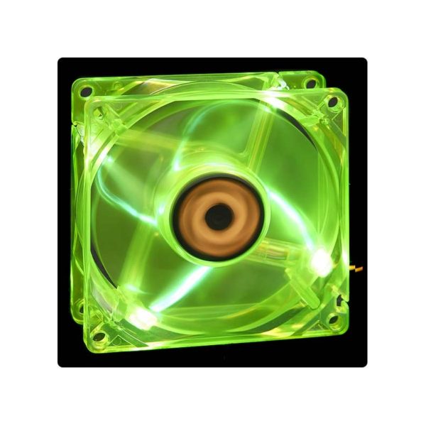 Revoltec Fan - Dark Green 80x80x25, 4x green led
