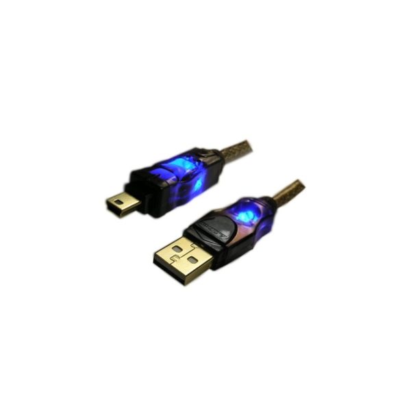ACRyan ProCables Lighted USB2.0 CAble - A Male / Mini5P Male Blu